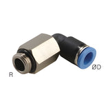Sangah GPLL-G Extended Male Elbow, One-Touch Fitting, Metric Tube, G (PF) Thread