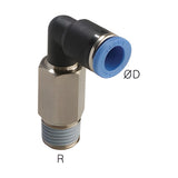 Sangah GPLL(L) Extended Male Elbow, One-Touch Fitting, Metric Tube, R (PT) Thread