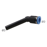 Sangah GPLLJ45 Plug-In 45° Extended Elbow, One-Touch Fitting, Metric Tube