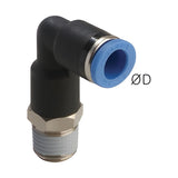 Sangah GPLLP Extended Male Elbow, Plug Type, Metric Tube, R (PT) Thread