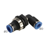 Sangah GPLM Bulkhead Union Elbow, One-Touch Fitting, Metric Tube