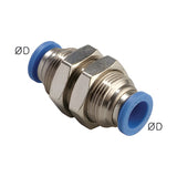 Sangah GPMM Bulkhead Union, One-Touch Fitting, Metric Tube