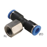 Sangah GPTF Female Branch Tee, One-Touch Fitting, Metric Tube, Rc (PT) Female Thread