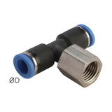 Sangah GPTF-G Female Branch Tee, One-Touch Fitting, Metric Tube, G (PF) Thread