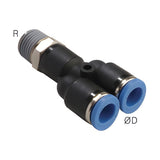 Sangah GPWT Male Y, One-Touch Fitting, Metric Tube, R (PT) Thread