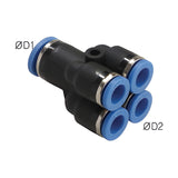 Sangah GPXG Reducer Double Y Union, One-Touch Fitting, Metric Tube