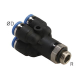 Sangah GPXT-G Male Double Y, One-Touch Fitting, Metric Tube, G (PF) Thread