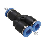 Sangah GPY Union Y, One-Touch Fitting, Metric Tube