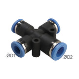 Sangah GPZA31 Reducer Union Cross (3/1), One-Touch Fitting, Metric Tube