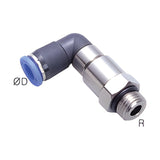 Sangah NHRL-G High Rotary Joint, Elbow, Metric Tube, G (PF) Thread