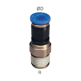 Sangah NRC Straight Rotary Joint, One-Touch, Inch Tube, NPT Thread