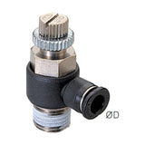 Sangah NSE-C Mini Elbow Speed Controller, One-Touch, Inch Tube, NPT Thread