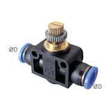 Sangah NSF Union Straight (In-Line) Speed Controller, One-Touch, Inch Tube