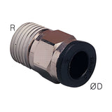 Sangah PC-C Compact Male Straight, One-Touch Fitting, Inch Tube, NPT Thread
