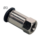 Sangah PCF-C Compact Female Straight, One-Touch Fitting, Inch Tube, M3 / M5 Thread