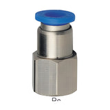 Sangah PCF Female Straight, One-Touch Fitting, Inch Tube, Rc (PT) Female Thread