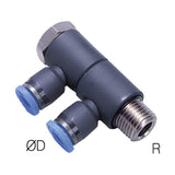 Sangah PGL-G(D2) Double Universal Elbow, One-Touch Fitting, Metric Tube, G (PF) Thread