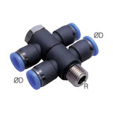 Sangah PGT-G(D2) Double Universal Tee, One-Touch Fitting, Metric Tube, G (PF) Thread