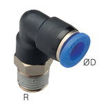 Sangah PL Male Elbow, One-Touch Fitting, Inch Tube, NPT Thread
