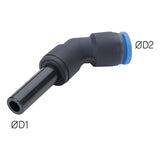 Sangah PLGJ45 Plug-In Reducer 45-Degree Elbow, One-Touch Fitting, Inch Tube