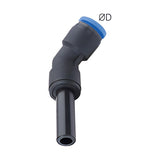 Sangah PLJ45 Plug-In Extended 45-Degree Elbow, One-Touch Fitting, Inch Tube
