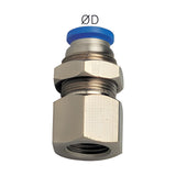 Sangah PMF Bulkhead Female Straight, One-Touch Fitting, Inch Tube, NPT Thread
