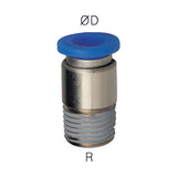 Sangah POC Round Male Straight, One-Touch Fitting, Inch Tube, NPT Thread
