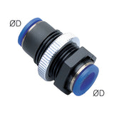 Sangah PPM Bulkhead Union P (Resin), One-Touch Fitting, Inch Tube
