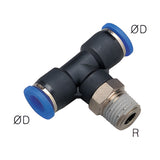 Sangah PT Male Branch Tee, One-Touch Fitting, Inch Tube, NPT Thread