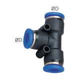 Sangah PUT Union Tee, One-Touch Fitting, Inch Tube