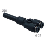 Sangah PWJ-C Compact Plug-In Reducer Y, One-Touch Fitting, Inch Tube