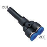 Sangah PWJ Plug-In Reducer Y, One-Touch Fitting, Inch Tube