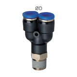 Sangah PWT Male Y, One-Touch Fitting, Inch Tube, NPT Thread