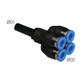 Sangah PXJ Reducer Double Y (Plug-In), One-Touch Fitting, Inch Tube
