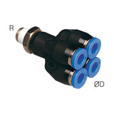 Sangah PXT Male Double Y, One-Touch Fitting, Inch Tube, NPT Thread