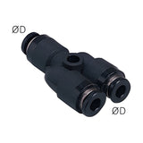 Sangah PY-C Compact Union Y, One-Touch Fitting, Inch Tube