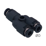 Sangah PY-C Compact Union Y, One-Touch Fitting, Metric