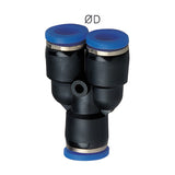 Sangah PY Union Y, One-Touch Fitting, Inch Tube