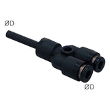 Sangah PYJ-C Compact Plug-In Y, One-Touch Fitting, Inch Tube