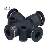 Sangah PZA-C Compact Union Cross, One-Touch Fitting, Inch Tube