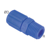 Sangah TC Two-Touch Fitting, Male Straight, Metric Tube, R (PT) Thread
