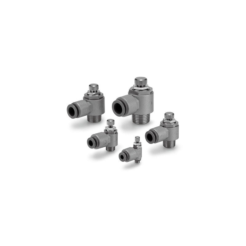 SMC AS Speed Controller, Metal Body Elbow (Built-in One-touch Fitting)