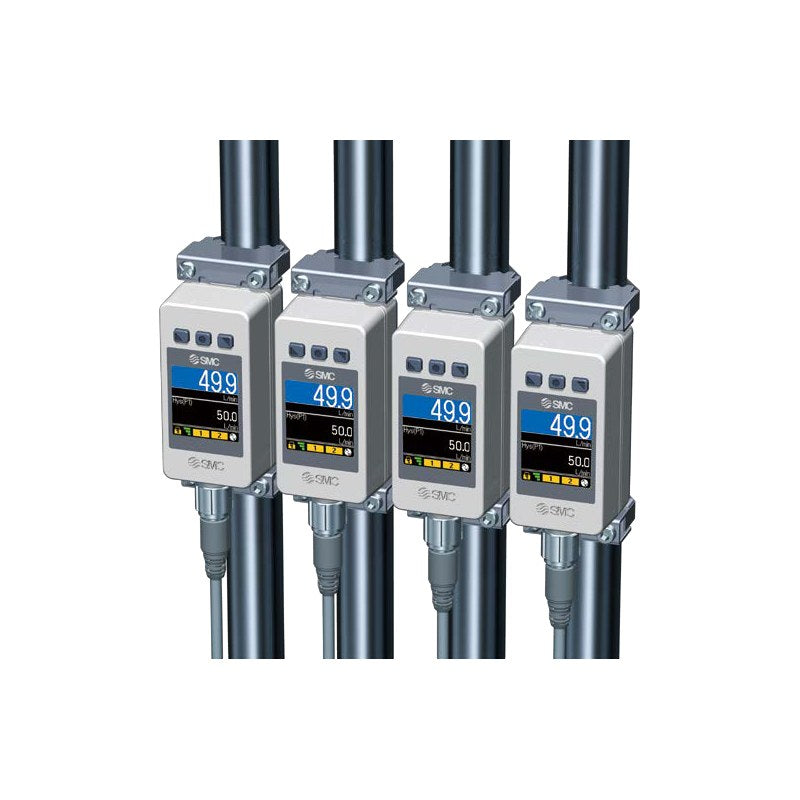 SMC PFUW Clamp-On Flow Sensor (Liquid, IO-Link, 60 to 200 L/min)