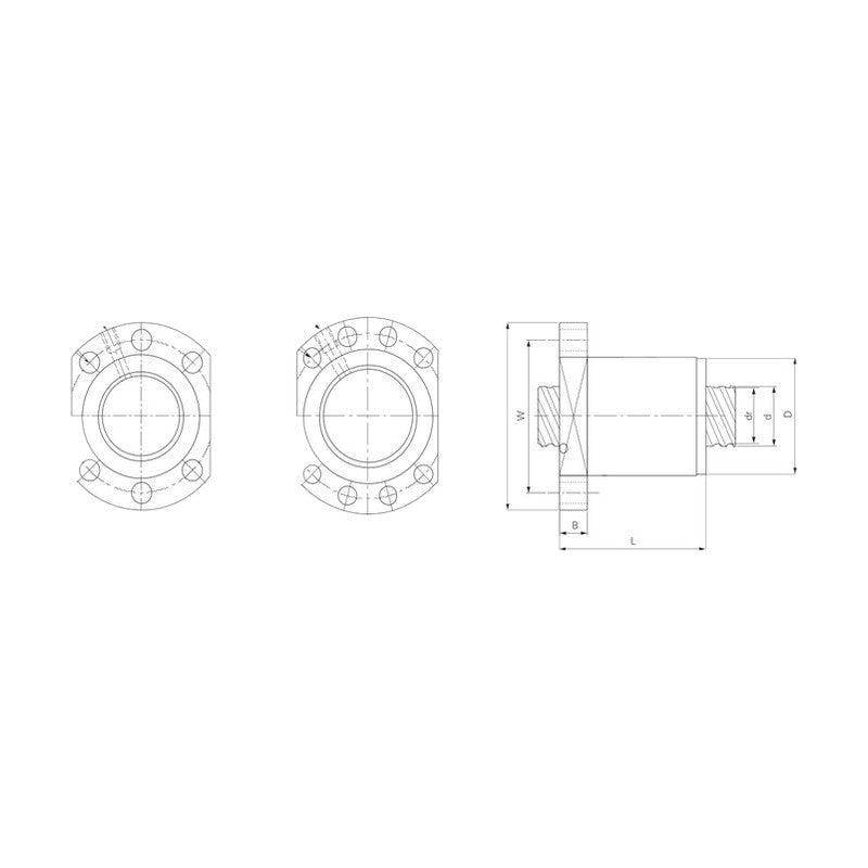 TPC Mechatronics RDFS Series Double Ball Screw Nut (S-Type, Flanged)