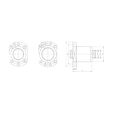 TPC Mechatronics RDFS Series Double Ball Screw Nut (S-Type, Flanged)