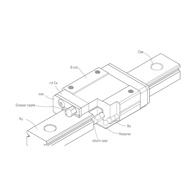 TPC Mechatronics RMN Series Miniature LM Guide (Standard Width, Sizes 7-15)