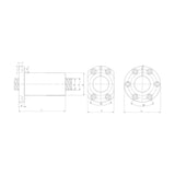 TPC Mechatronics ROFNI Series Offset Preload Ball Screw Nut (NI-Type, Flanged)