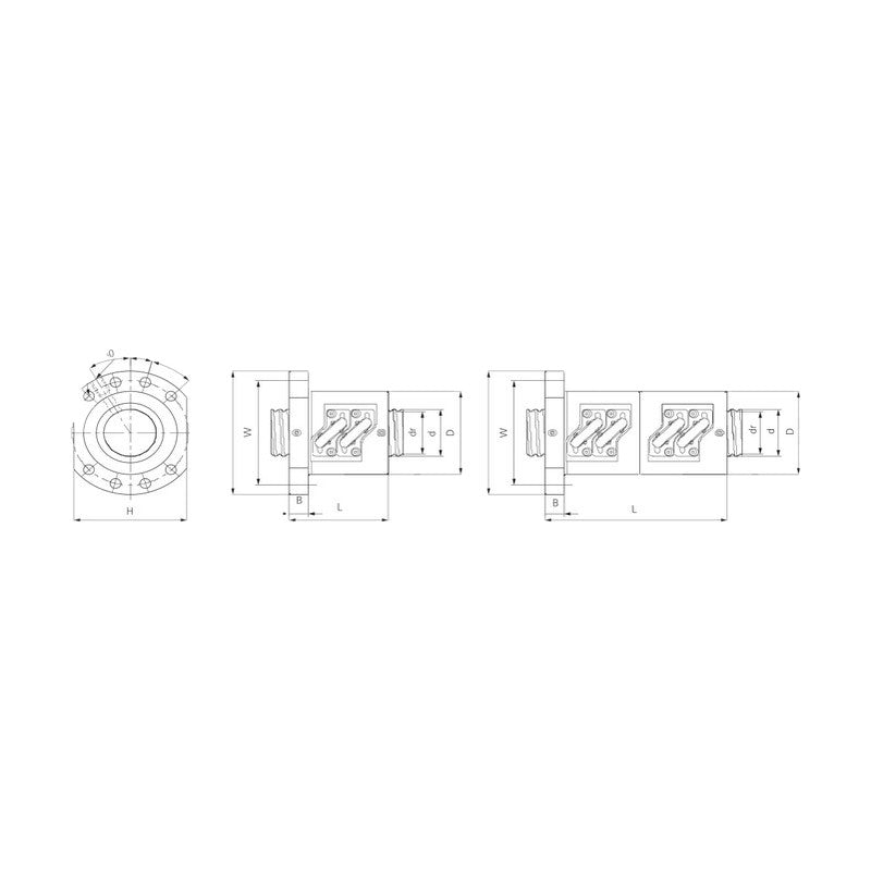 TPC Mechatronics RSFB / RDFB Series Ball Screw Nut (B-Type, Single and Double)