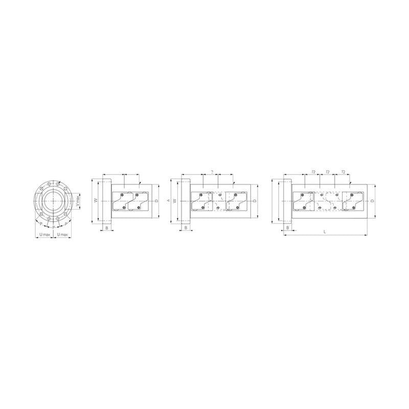TPC Mechatronics RSFBH Series Heavy-Load Ball Screw Nut (Multi-Circuit, Flanged)