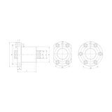 TPC Mechatronics RSFNI Series Ball Screw Nut (NI-Type, Single Flanged)